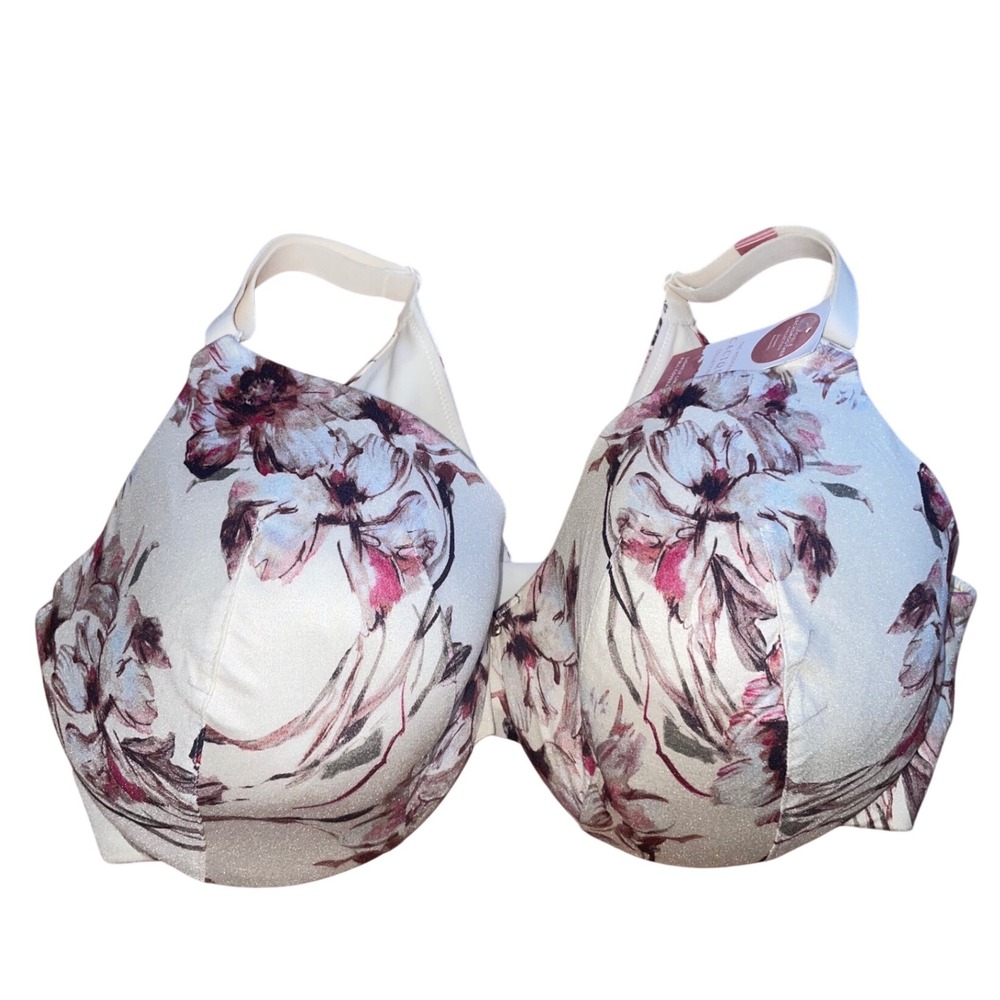 NWT Cacique 42DD Floral Bra Slight Push Up Lingerie Wireless Flowers